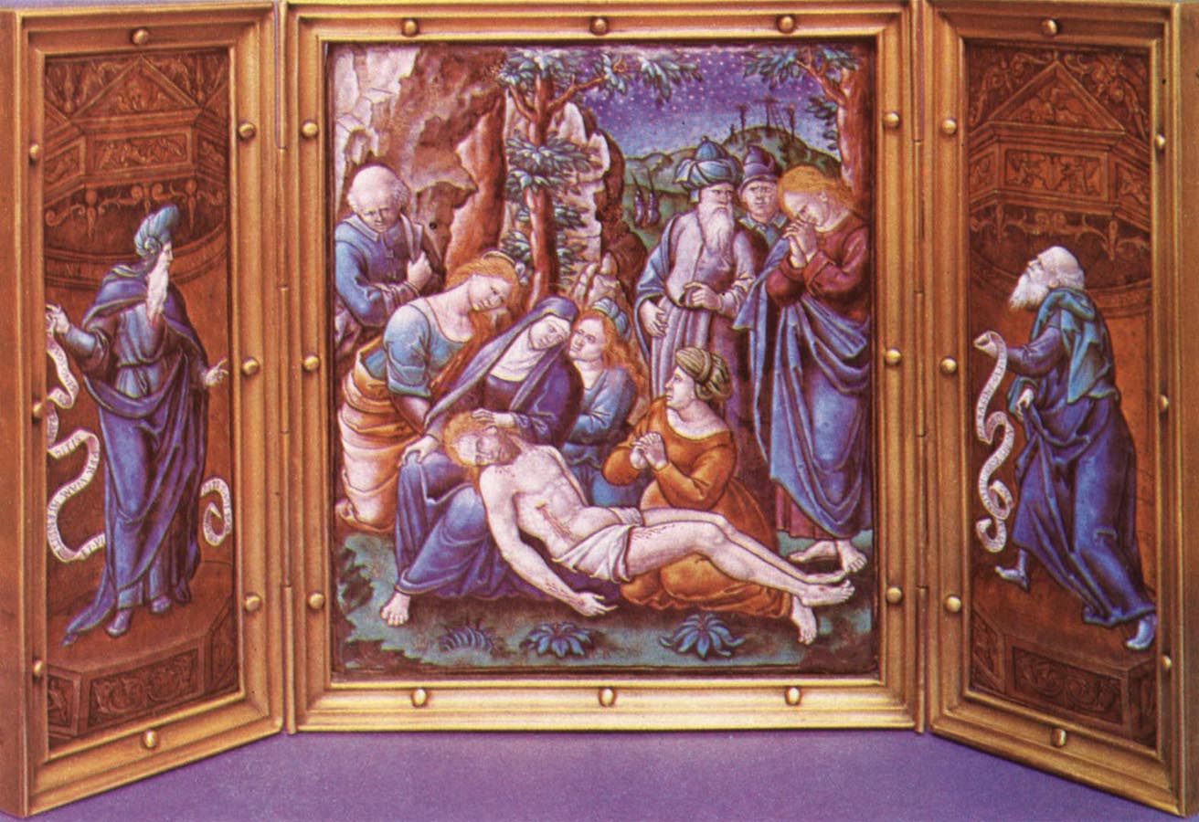 Limoges enamel triptych